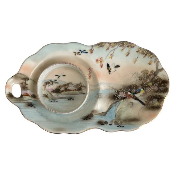 Vintage Hand Painted Nature Japanese Tea Tray - Picture 1 of 9